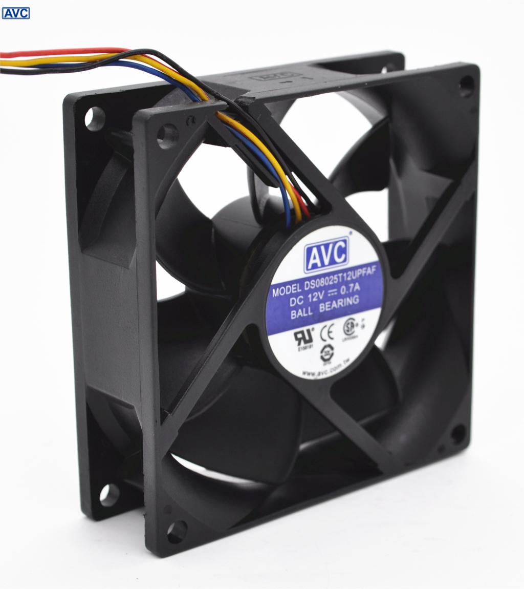 Original AVC DS08025T12UPFAF Cooling Fan 12V 0.7A 8.4W 4wires DS08025T12UPFAF Fans